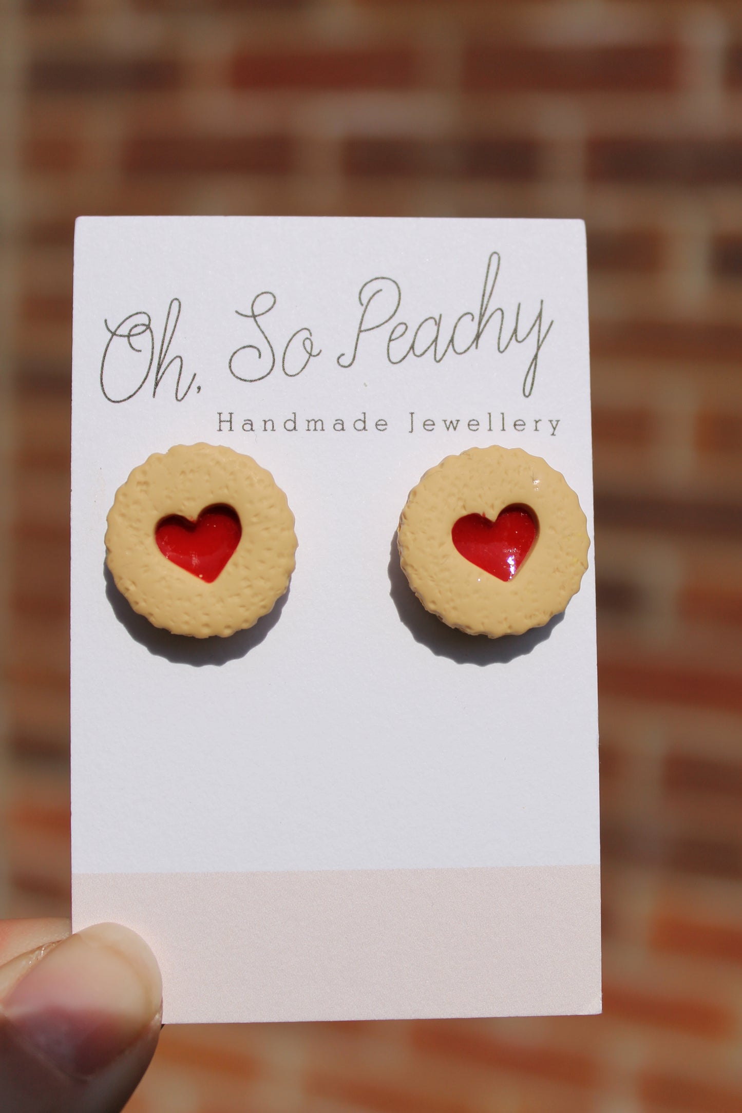 Polymer Clay Jammie Dodgers Stud Earrings