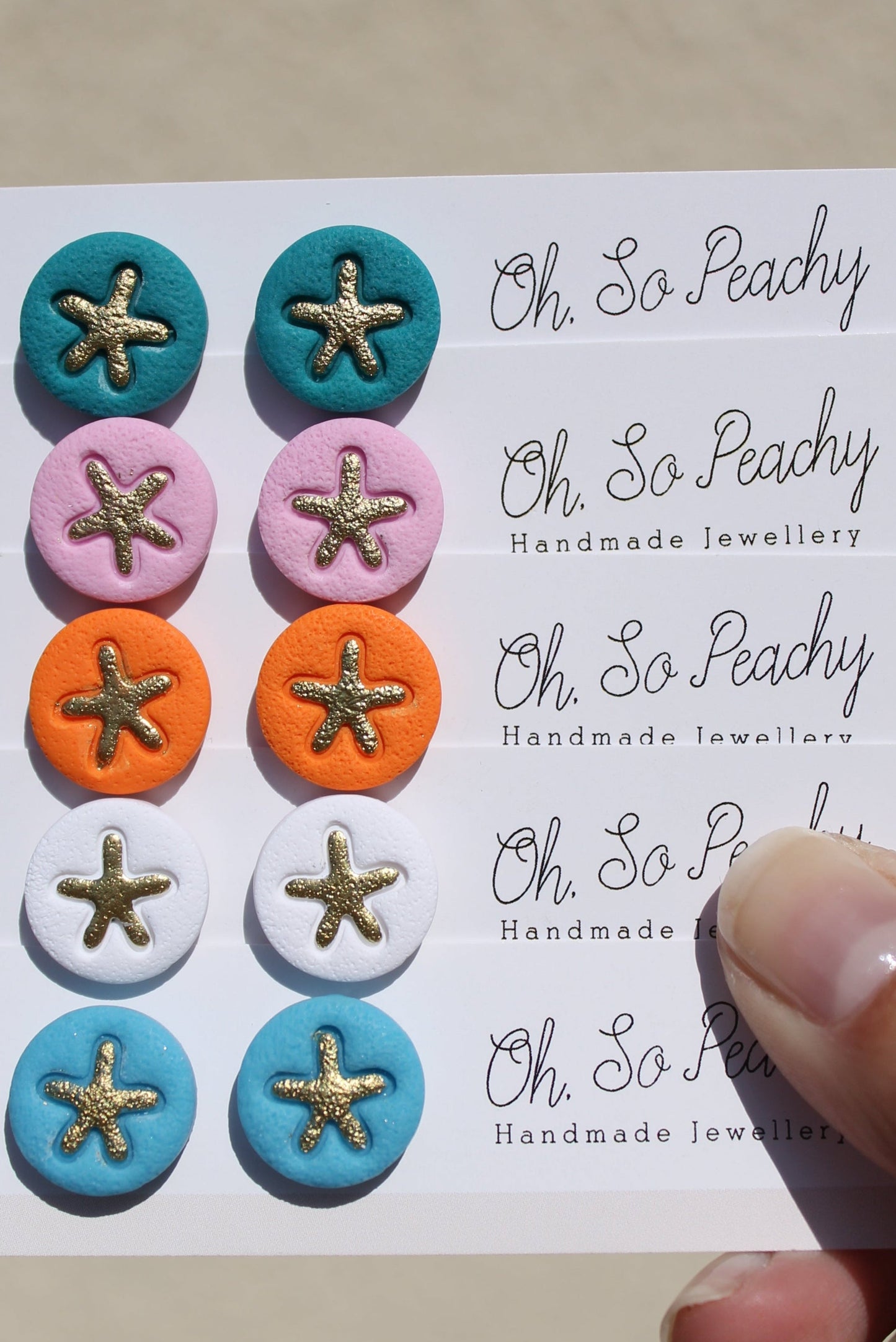 Polymer Clay Starfish Stud Earrings All Colours