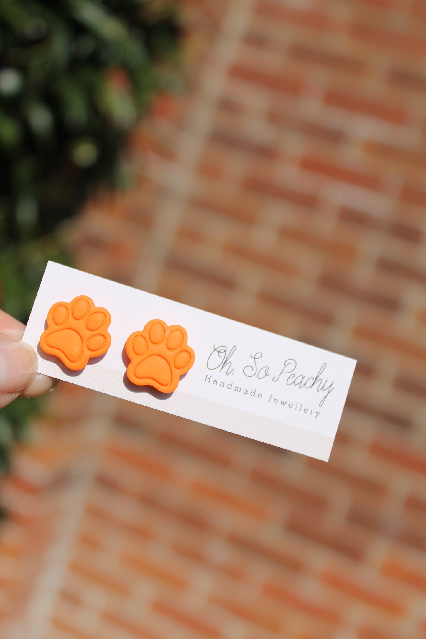 Polymer Clay Paw Print Stud Earrings (6 Colours)