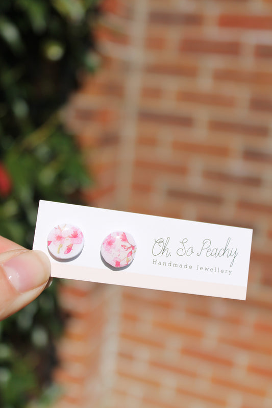 Polymer Clay Blossom Stud Earrings