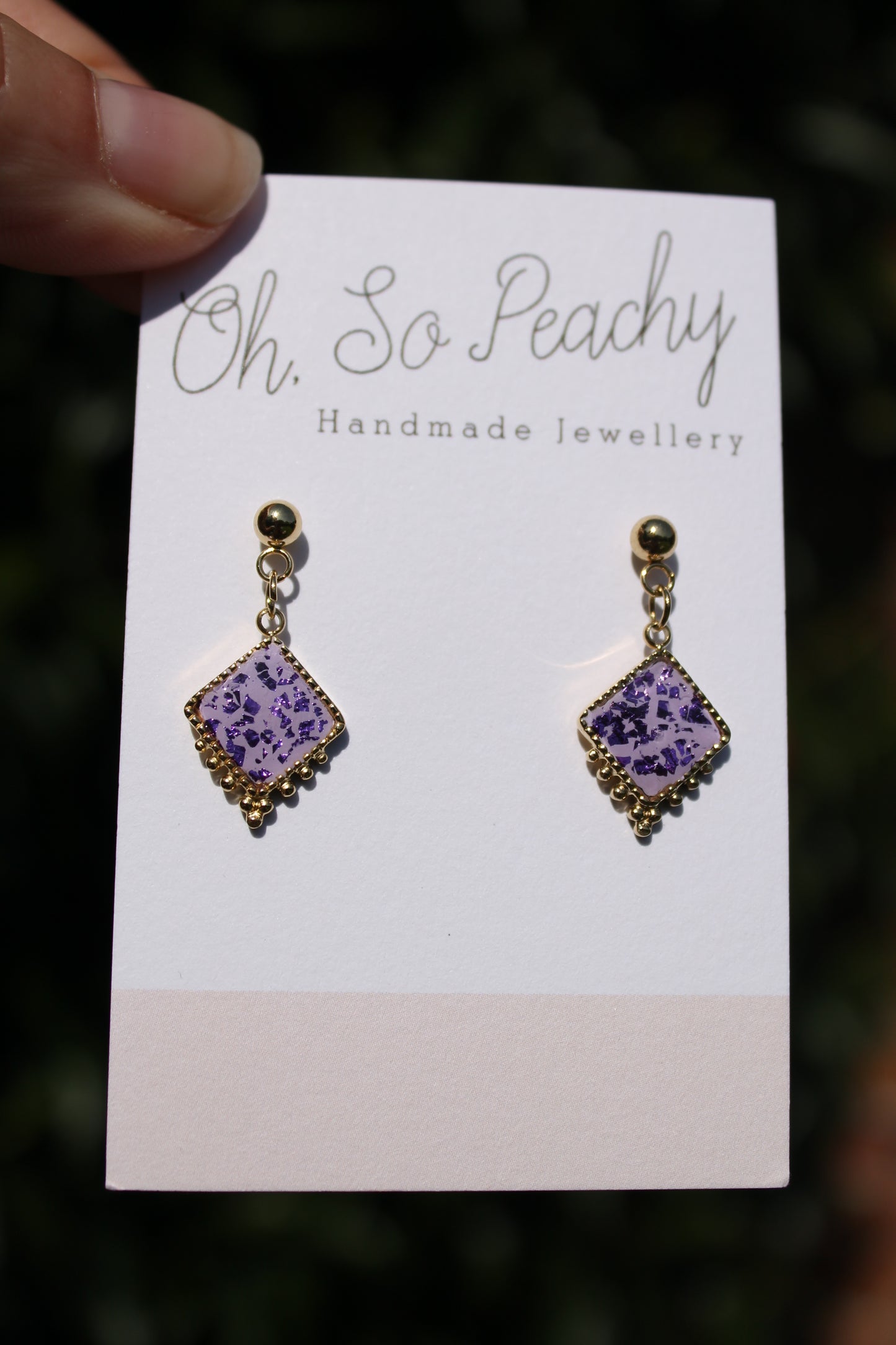 Polymer Clay Rhombus Pendant Hook Earrings (8 Colours)