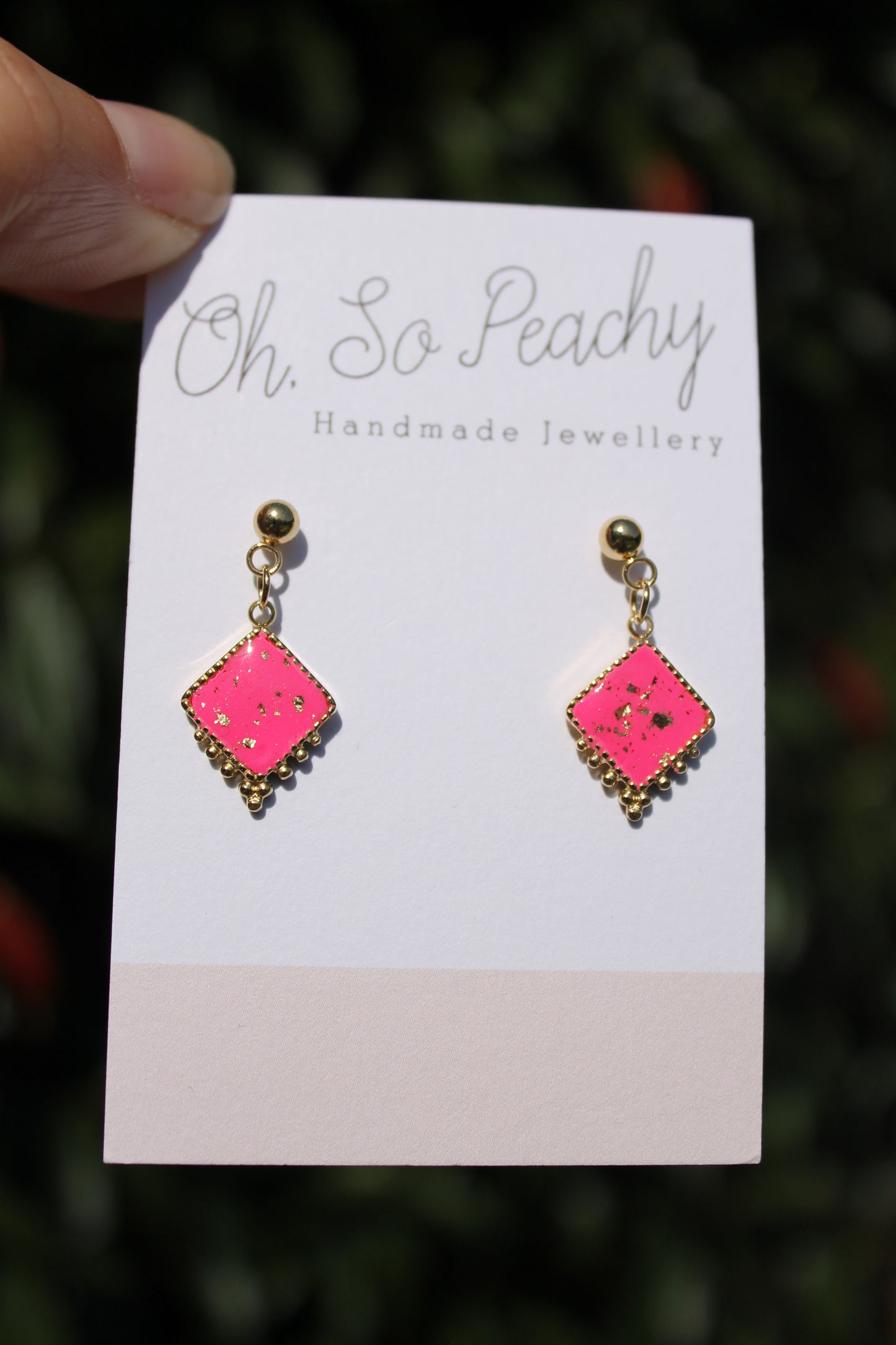 Polymer Clay Rhombus Pendant Hook Earrings (8 Colours)