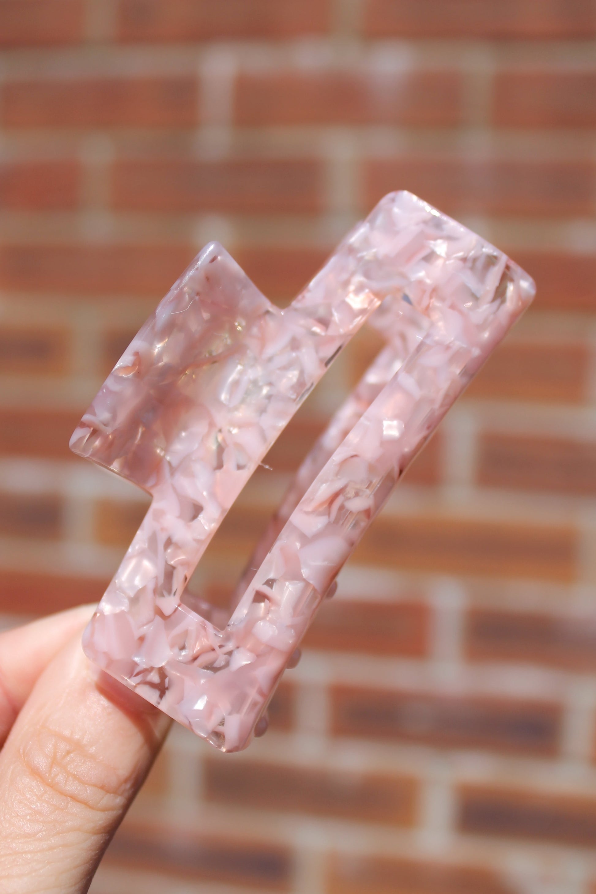 Pink Resin Claw Clip