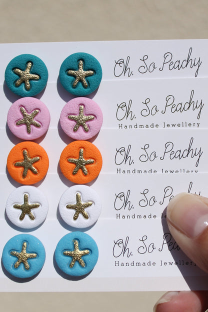 Polymer Clay Starfish Stud Earrings All Colours