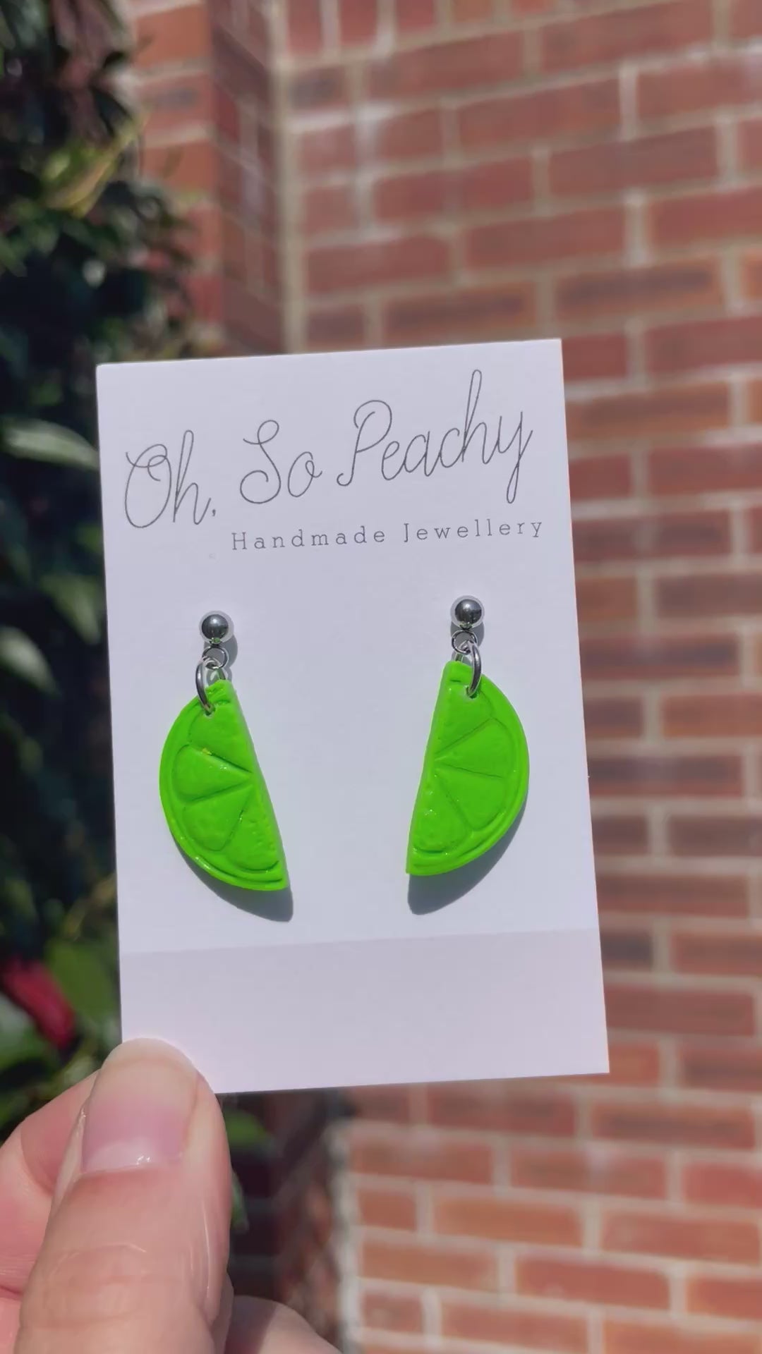 Polymer clay lime ball stud earrings video