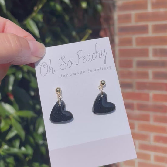 Polymer clay heart ball stud earrings video