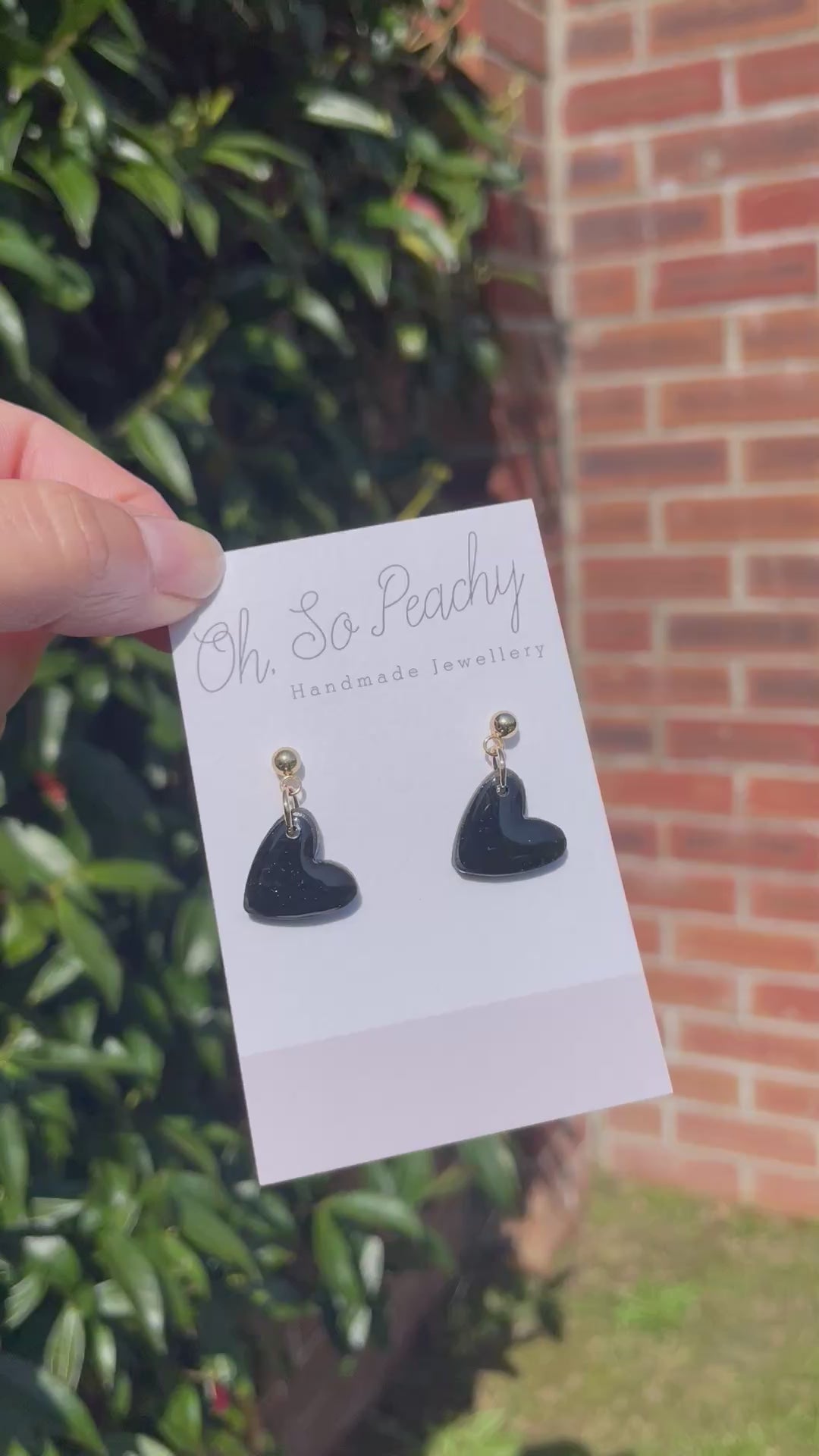 Polymer clay heart ball stud earrings video