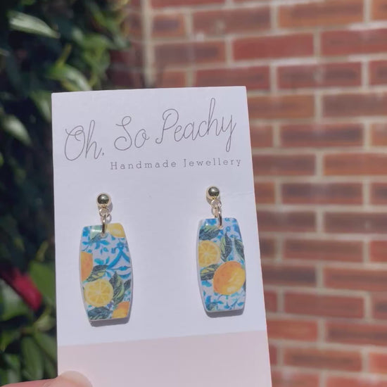 Polymer clay lemon ball stud earrings video