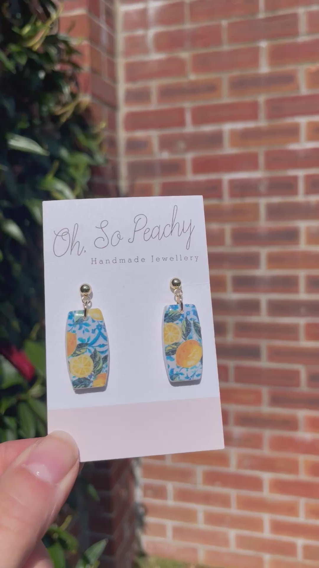 Polymer clay lemon ball stud earrings video
