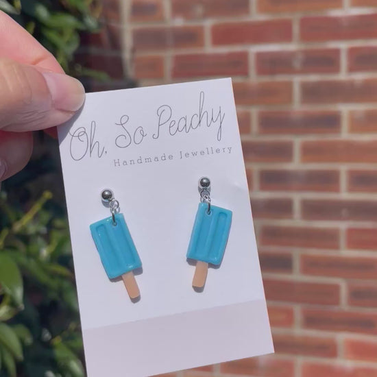 Polymer clay ice lolly ball stud earrings video
