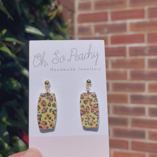 Polymer clay leopard print ball stud earrings video