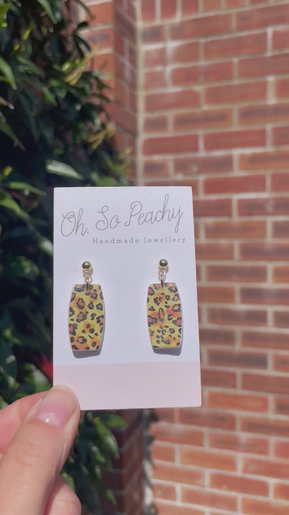 Polymer clay leopard print ball stud earrings video