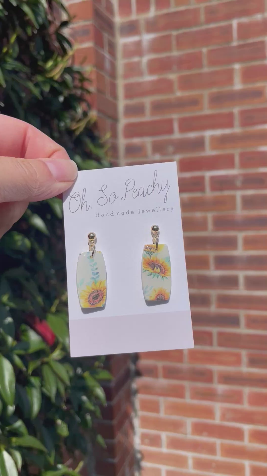 Polymer clay sunflower ball stud earrings video