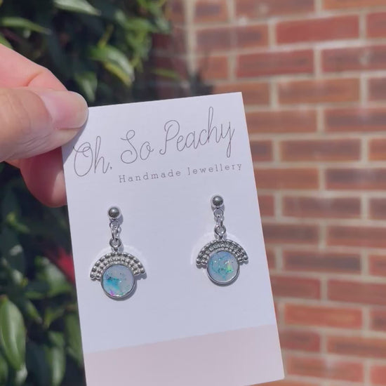 Polymer clay pendant ball stud earrings video