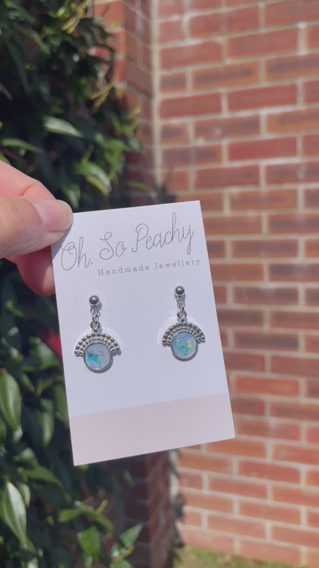 Polymer clay pendant ball stud earrings video